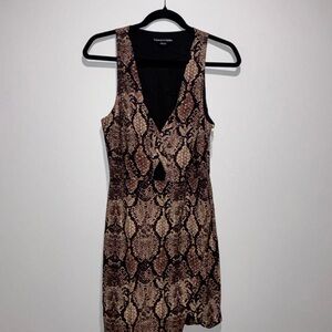 bebe Brown Snake Print Mini Dress